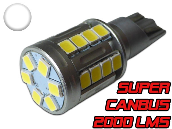 T15 LED Ampoule W16W Canbus 24 Leds Blanc 6000K Feux de recul