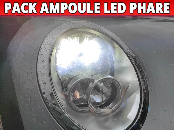 Pack 2 ampoules phares à LED Mini R50 R53 - Homologuées E9