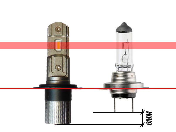 Pack 2 Mini Ampoules led phare haute puissance H7 homologuées E9 10R05