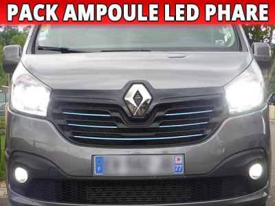 Pack 2 ampoules phares à LED H4 double intensité pour Renault Trafic 3