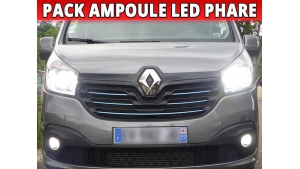 Pack 2 Ampoules LED Phare H4 Double Intensité pour Renault Trafic 3 - Homologation E9