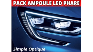 Pack Ampoules LED Phares Homologuées E9 pour Peugeot 306 - Simple optique H4