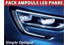 Pack led phare croisement route pour Peugeot 306 simple optique h4