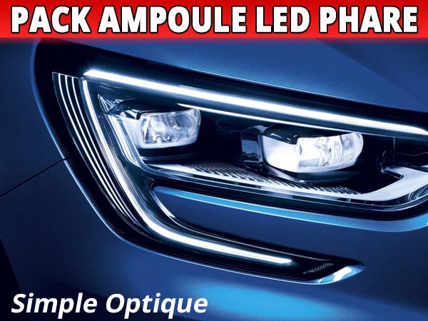 Pack Ampoules LED Phare Homologuées pour Peugeot 306 Modifier : Pack Ampoules  LED Phares Homologuées E9 pour Peugeot 306 