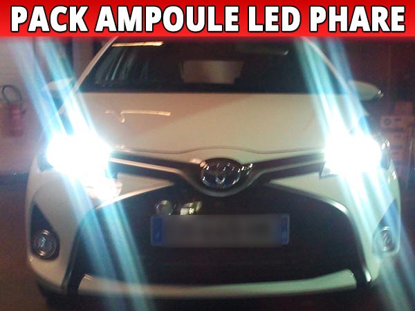 Pack Ampoules HIR2 9012 Led Phares Homologuées E9 pour Toyota Yaris 3
