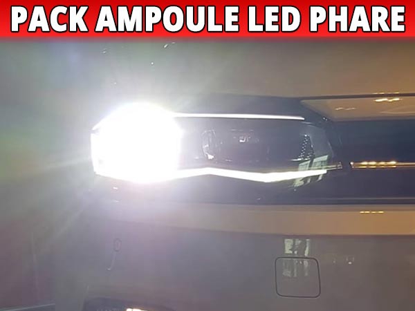 Pack Ampoules Led HIR2 9012 Phares Homologuées E9 pour Toyota Auris II