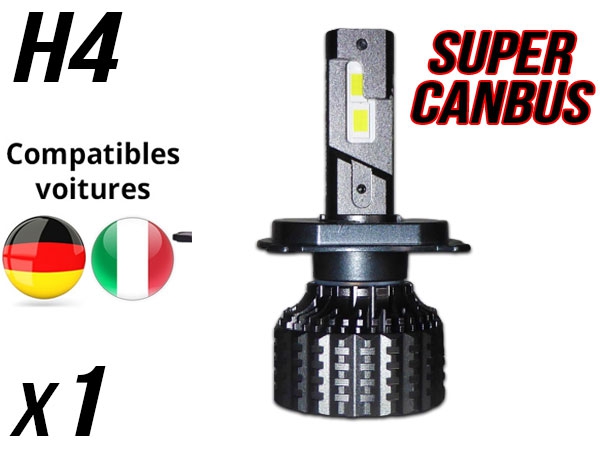 Ampoule led phare Haute puissance H4 Super Canbus Homologation E9