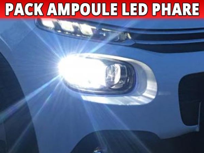 Pack led phare croisement route pour Citroën C3 3