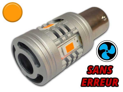 Ampoule Led PY21W / BAU15S 24 SMD 3030 Ventilée- Orange - CANBUS