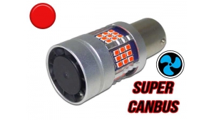 Ampoule Led P21/5W-BAY15D Ventilée - 54 Leds - Ultra Puissante - Rouge - CANBUS