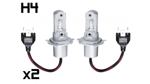 Pack 2 Mini Ampoules led phare Homologuée E9 Haute puissance H4 avec câble