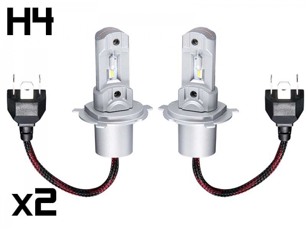 Mini Ampoule led phare H4 Double Intensité - câble- Homologation E9