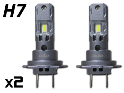 Pack 2 Mini Ampoules led phare haute puissance H7 - Homologation E9