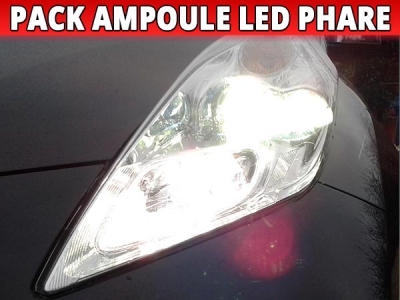 Pack led phare croisement/route pour Nissan leaf