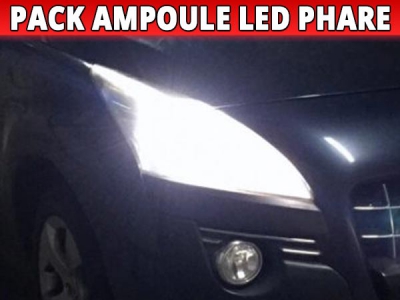 Pack led phare croisement route pour Peugeot 3008 (2009-16)