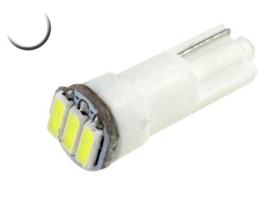 Ampoule Led T5 - 3 Leds - Blanc 6000K - W1.2W