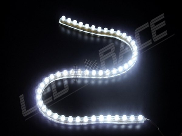 BANDE A LED PLATE SMD BANDEAU RUBAN PLAT EN BLANC 12V POUR VOITURE DIODE  NEON