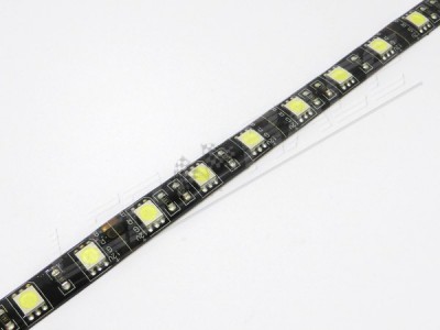 Ruban fond noir - leds smd 5050 - blanc - Cable 30cm