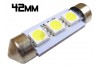 Navette 42mm - 3 Leds smd 5050 - Blanc 6000K