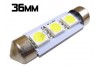 Navette Led 36mm -C5W-3 Leds smd 5050 - Blanc 6000K