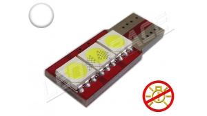 Ampoule Led T10 - culot W5W - 3 leds smd 5050 - SIDE 3 - sans erreur ODB - Blanc