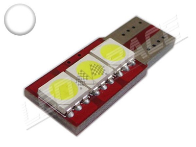 Ampoule Led T10 - culot W5W - 3 leds smd 5050 - SIDE 3 - Blanc 6000k