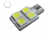 Ampoule led Led T10 - culot W5W - 4 leds smd 5050 - SIDE 4 - Blanc 6000k