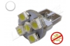 Ampoule Led T10 - culot W5W - 5 leds smd 3528 - sans erreur ODB - Blanc 6000k