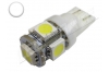 Ampoule led T10 - culot W5W - 5 leds smd 5050 - Blanc