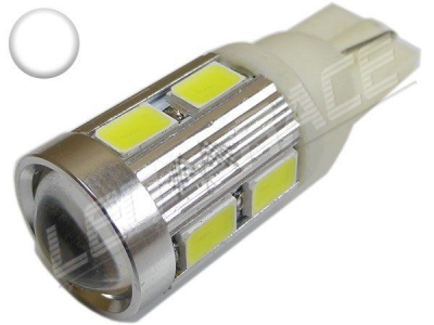 Ampoule Led T10 - culot W5W - 10 leds smd 5630 - Blanc 6000K