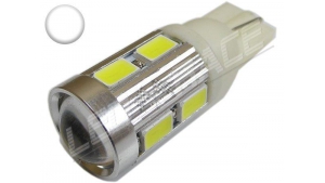 Ampoule Led T10 - culot W5W - 10 leds smd 5630 - Blanc 6000K