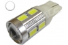 Ampoule Led T10 - culot W5W - 10 leds smd 5630 - Blanc 6000K
