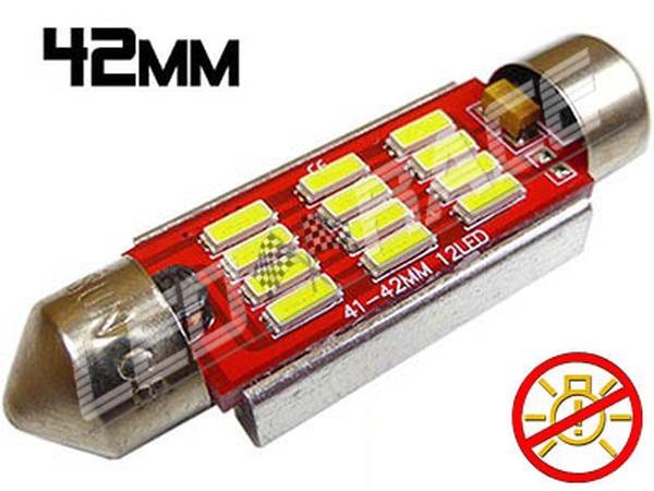 AMPOULE NAVETTE LED 6 V 42 MM BLANC PUR, C5W, C10W