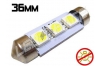 Navette Led 36mm -C5W- 3 Leds smd 5050 - sans erreur ODB - Blanc 6000K