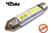 Navette Led 42mm -C10W-4 Leds smd 5050 - sans erreur ODB - Blanc 6000K