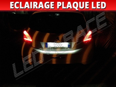 2x AMPOULES LED ECLAIRAGE PLAQUE IMMATRICULATION BLANC LUMIERE pour PEUGEOT  208