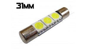 Navette Led Low Profile - 31mm - 3 leds smd 5050 - Blanc 6000K