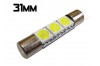 Navette Low Profile - 31mm - 3 leds smd 5050 - Blanc 6000K