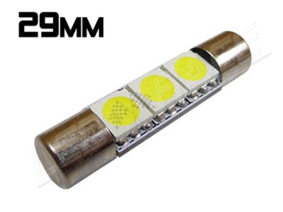 Navette Led Low Profile - Slim - 29mm - 3 leds smd 5050 - Blanc 6000K