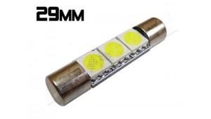 Navette Led Low Profile - 29mm - 3 leds smd 5050 - Blanc 6000K