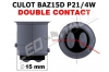 Ampoule Led P21/4W / BAZ15D - 65 Watts - Leds CREE - Rouge