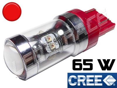 Ampoule T20 W21/5W 7443 65 Watts CREE Rouge