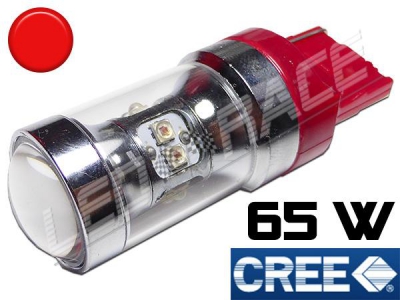 Ampoule T20 W21W 7440 65 Watts CREE Rouge