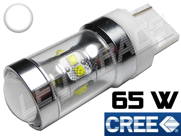 Ampoule Led T20 W21W 7440 65 Watts Leds CREE Blanc 6000K