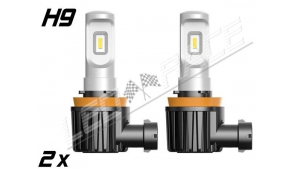 Pack 2 Mini Ampoules Led H9 coudées Haute puissance homologation e9