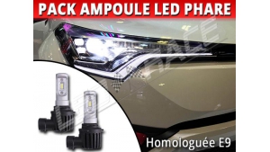 Pack Ampoules Led Phares HIR2 9012 pour Toyota CHR - Homologation E9