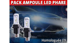 Pack 2 Ampoules LED Phare H4 Double Intensité pour Dacia Dokker