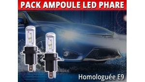 Pack 2 Ampoules LED Phare H4 Double Intensité pour Ford Ranger III Phase 1(2012-15)