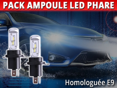 Pack 2 ampoules phares à LED H4 double intensité pour Mercedes Classe E W124