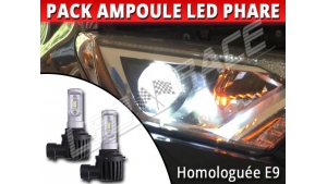 Pack Ampoules Led Phares HB3 9005 Homologuées E9 pour Toyota RAV4 IV Phase 1